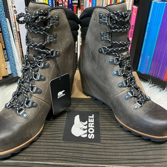 Sorel Conquest Wedge Boots Quarry / Black Size 10 - Picture 4 of 8